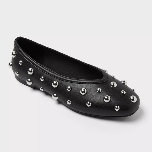 a new day Shoes - Women's A New Day Sammie Studded Ballet Flats Black Size 8 New With Tags